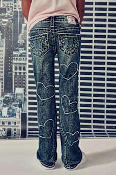 GIRLS JOEY HEARTS FLARE JEAN