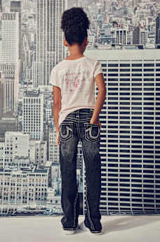 JEANS JOEY ACAMPANADOS CON CRISTAL PARA NI&Ntilde;A