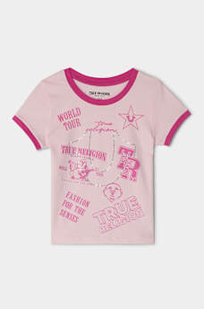 GIRLS TRUE PRINT RINGER TEE