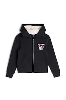 GIRLS SHERPA LINED ZIP HOODIE