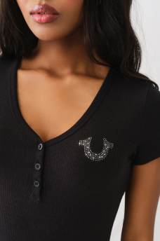 STUDDED HORSESHOE HENLEY SHIRT, image 1
