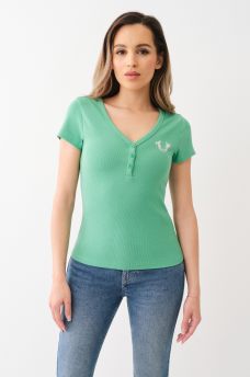 STUDDED HORSESHOE HENLEY SHIRT, image 2