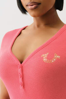 STUDDED HORSESHOE HENLEY SHIRT, image 2