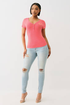 STUDDED HORSESHOE HENLEY SHIRT, image 3
