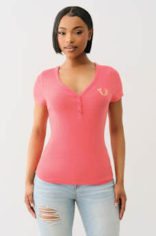 STUDDED HORSESHOE HENLEY SHIRT, image 1