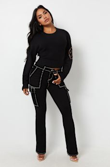 CRYSTAL HORSESHOE PULLOVER SWEATER, image 3