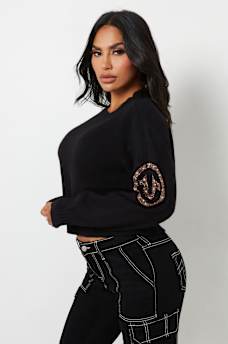 CRYSTAL HORSESHOE PULLOVER SWEATER, image 5