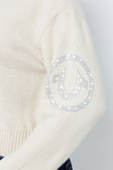 CRYSTAL HORSESHOE PULLOVER SWEATER, image 4