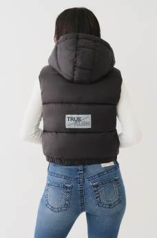 HOODED PUFFER VEST, image 1