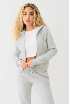 CRYSTAL METALLIC LOGO ZIP HOODIE, image 3