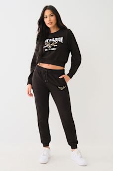 CRYSTAL WING HORSESHOE CROP SWEATSHIRT, image 3