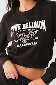 CRYSTAL WING HORSESHOE CROP SWEATSHIRT, image 1