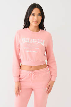 CRYSTAL WING HORSESHOE CROP SWEATSHIRT, image 2