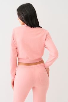 CRYSTAL WING HORSESHOE CROP SWEATSHIRT, image 3