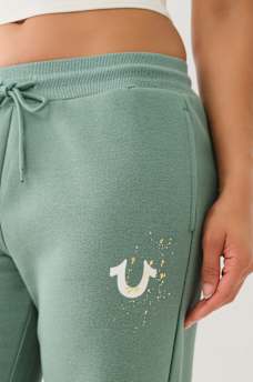 SPLATTERED METALLIC STRAIGHT LEG SWEAT PANT, image 3