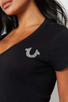 CRYSTAL CONCERT LOGO V NECK TEE, image 4