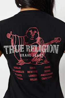 CRYSTAL CONCERT LOGO V NECK TEE, image 1