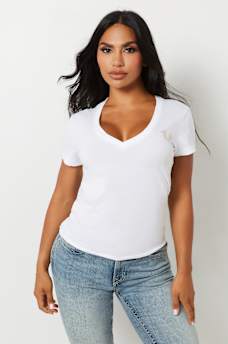 CRYSTAL CONCERT LOGO V NECK TEE, image 2