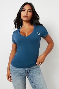 CRYSTAL CONCERT LOGO V NECK TEE, image 2