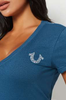 CRYSTAL CONCERT LOGO V NECK TEE, image 3