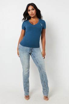 CRYSTAL CONCERT LOGO V NECK TEE, image 4