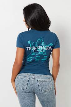 CRYSTAL CONCERT LOGO V NECK TEE, image 5