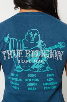 CRYSTAL CONCERT LOGO V NECK TEE, image 1