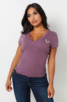 CRYSTAL CONCERT LOGO V NECK TEE, image 2