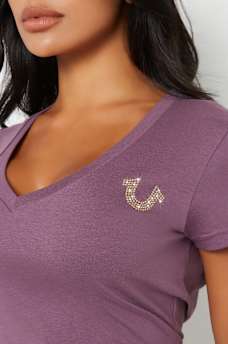 CRYSTAL CONCERT LOGO V NECK TEE, image 3