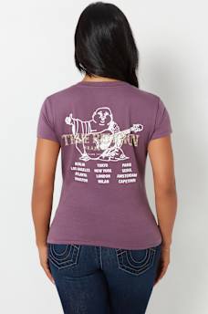 CRYSTAL CONCERT LOGO V NECK TEE, image 5