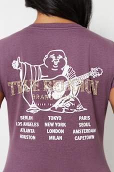 CRYSTAL CONCERT LOGO V NECK TEE, image 1
