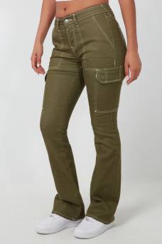 CARGO SINGLE NEEDLE BOOTCUT PANT, image 2
