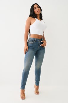 JENNIE MID RISE STUDDED SKINNY JEAN