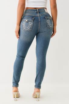 JENNIE MID RISE STUDDED SKINNY JEAN