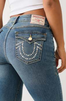 JENNIE MID RISE STUDDED SKINNY JEAN