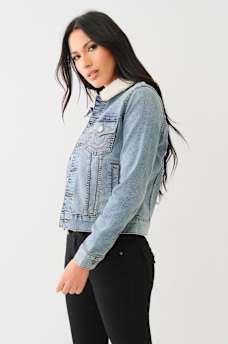 SHERPA COLLAR TRUCKER DENIM JACKET, image 4