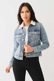 SHERPA COLLAR TRUCKER DENIM JACKET, image 1