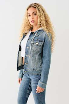 HOODIE DENIM TRUCKER JACKET, image 2