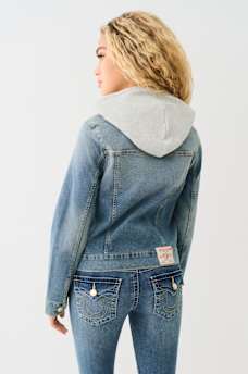 HOODIE DENIM TRUCKER JACKET, image 3