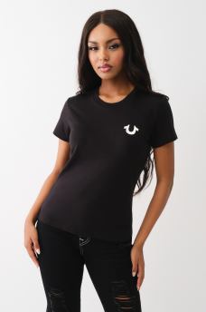 METALLIC HORSESHOE CREW TEE, image 3