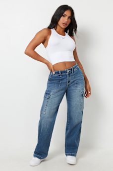 JEANS RECTOS HOLGADOS TIPO CARGO, image 2