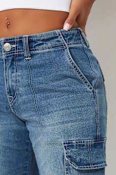 JEANS RECTOS HOLGADOS TIPO CARGO, image 3