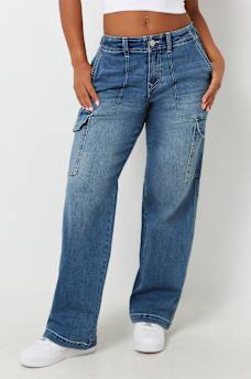 JEANS RECTOS HOLGADOS TIPO CARGO, image 1