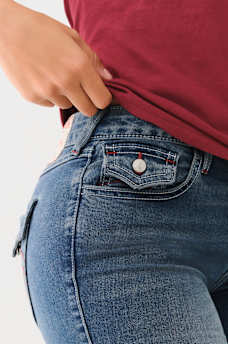 JENNIE MID RISE FLAP SKINNY JEAN, image 3