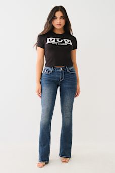 BECCA MID RISE FLAP BOOTCUT JEAN, image 3