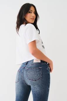 JENNIE MID RISE CRYSTAL CURVY SKINNY JEAN, image 4