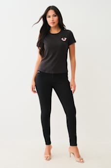 JENNIE MID RISE BIG T LUREX CURVY SKINNY JEAN, image 2