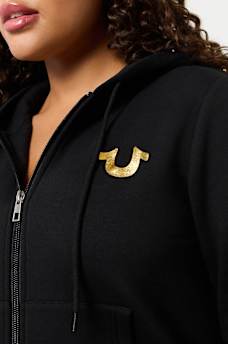 METALLIC WING HORSESHOE ZIP HOODIE, image 3