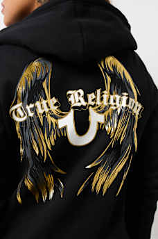 METALLIC WING HORSESHOE ZIP HOODIE, image 1