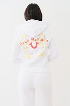 METALLIC WING HORSESHOE ZIP HOODIE, image 4
